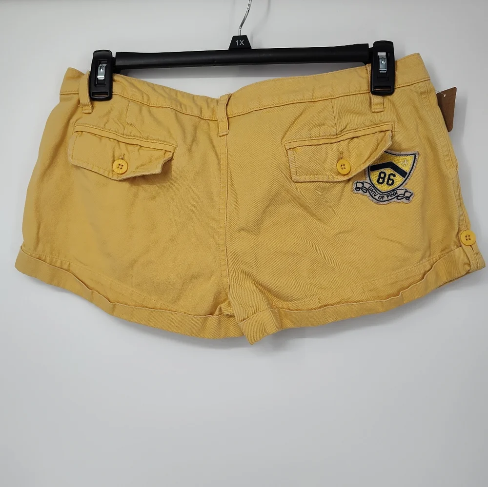 PINK Victoria's Secret Yellow Denim Shorts Size Women's 10 - Picture 2 of 3